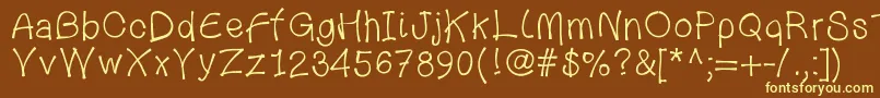 123bambou-Schriftart – Gelbe Schriften auf braunem Hintergrund