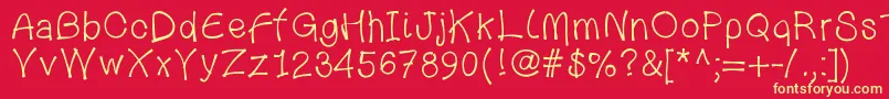 123bambou Font – Yellow Fonts on Red Background