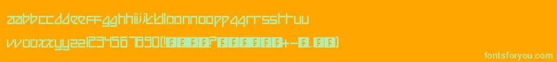 BeijingReduxThick-Schriftart – Grüne Schriften auf orangefarbenem Hintergrund