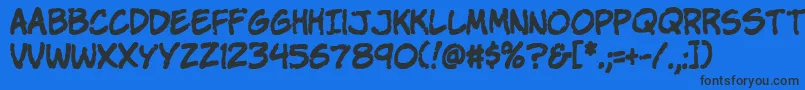 VtcStressedhandRegular Font – Black Fonts on Blue Background