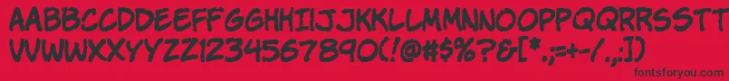 VtcStressedhandRegular Font – Black Fonts on Red Background