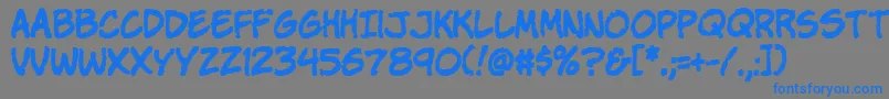 フォントVtcStressedhandRegular – 灰色の背景に青い文字