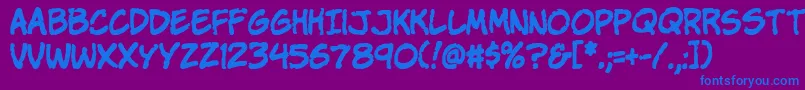 VtcStressedhandRegular Font – Blue Fonts on Purple Background