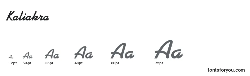 Размеры шрифта Kaliakra