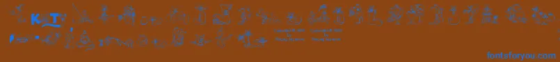Kociesymbole Font – Blue Fonts on Brown Background