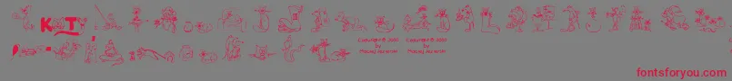 Kociesymbole Font – Red Fonts on Gray Background