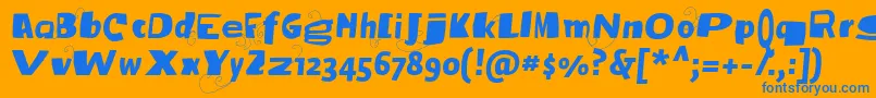 Vtksbroadband Font – Blue Fonts on Orange Background