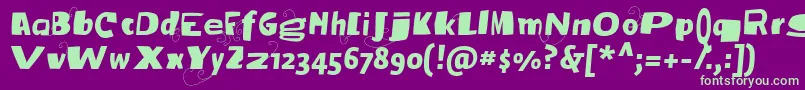 Vtksbroadband Font – Green Fonts on Purple Background