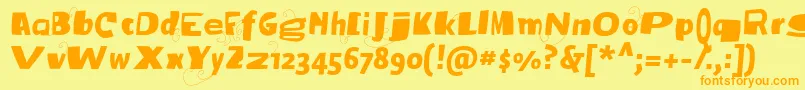 More about Vtksbroadband Font Vtksbroadband Font – Orange Fonts on Yellow Background