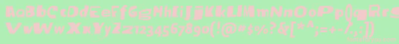 Vtksbroadband Font – Pink Fonts on Green Background