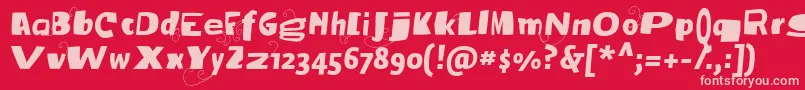 Vtksbroadband Font – Pink Fonts on Red Background