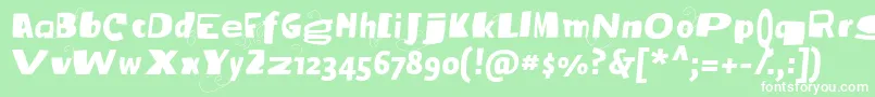 フォントVtksbroadband – 緑の背景に白い文字