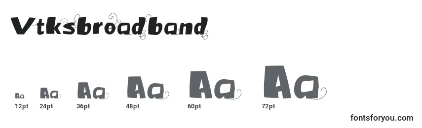 Размеры шрифта Vtksbroadband