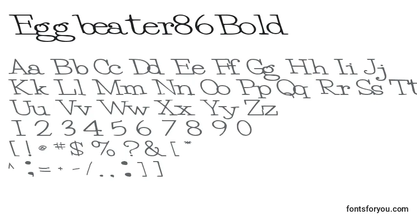 A fonte Eggbeater86Bold – alfabeto, números, caracteres especiais