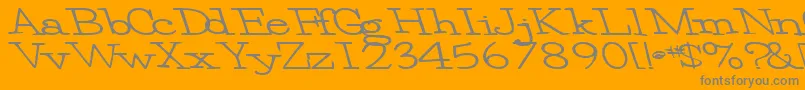Fonte Eggbeater86Bold – fontes cinzas em um fundo laranja