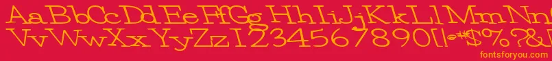 フォントEggbeater86Bold – 赤い背景にオレンジの文字
