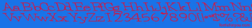 Eggbeater86Bold Font – Red Fonts on Blue Background