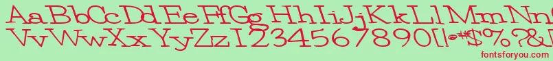 フォントEggbeater86Bold – 赤い文字の緑の背景