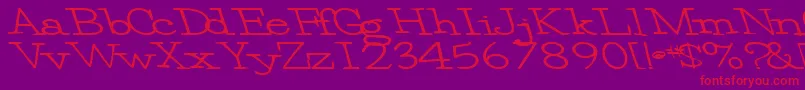 フォントEggbeater86Bold – 紫の背景に赤い文字