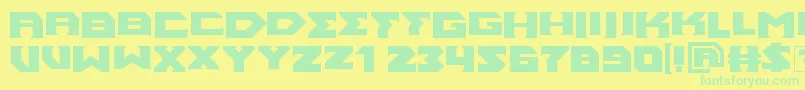 フォントAncientGod – 黄色い背景に緑の文字