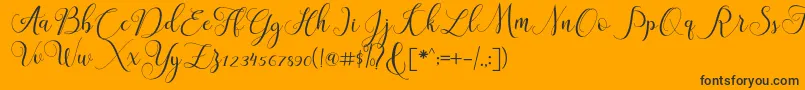 ClaudiaScript Font – Black Fonts on Orange Background