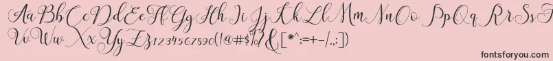 ClaudiaScript Font – Black Fonts on Pink Background