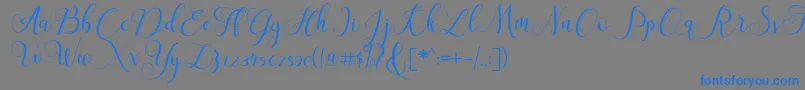 ClaudiaScript Font – Blue Fonts on Gray Background