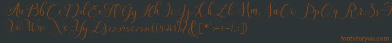 ClaudiaScript-fontti – ruskeat fontit mustalla taustalla