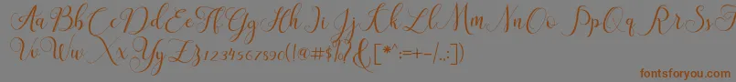 ClaudiaScript Font – Brown Fonts on Gray Background