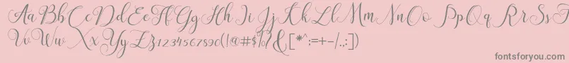 ClaudiaScript Font – Gray Fonts on Pink Background