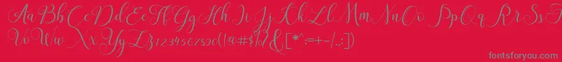 ClaudiaScript Font – Gray Fonts on Red Background