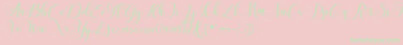 ClaudiaScript Font – Green Fonts on Pink Background