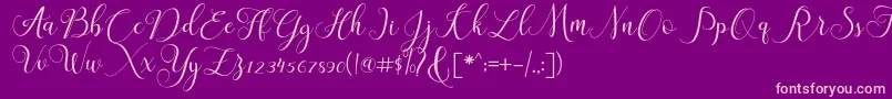 ClaudiaScript Font – Pink Fonts on Purple Background