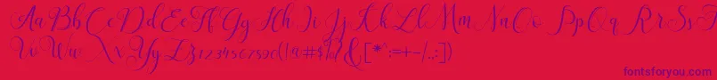 ClaudiaScript Font – Purple Fonts on Red Background