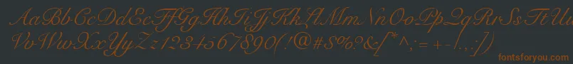SnellRoundhandScript Font – Brown Fonts on Black Background