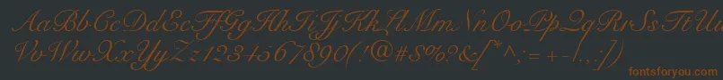 SnellRoundhandScript-fontti – ruskeat fontit mustalla taustalla