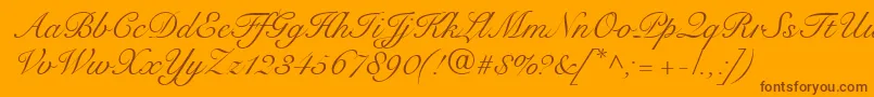 fuente SnellRoundhandScript – Fuentes Marrones Sobre Fondo Naranja