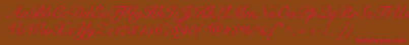 SnellRoundhandScript Font – Red Fonts on Brown Background