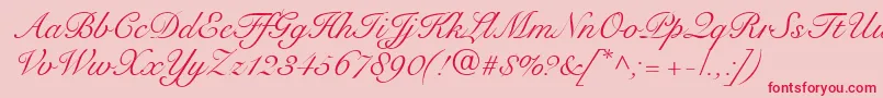 fuente SnellRoundhandScript – Fuentes Rojas Sobre Fondo Rosa