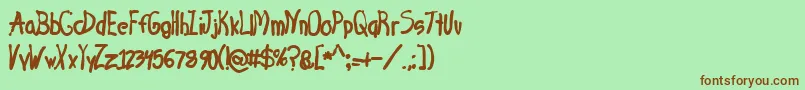 4StarFaceFont-Schriftart – Braune Schriften auf grünem Hintergrund