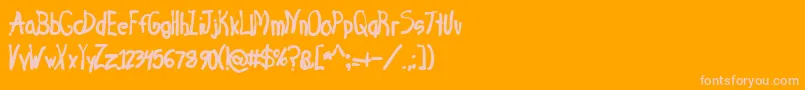 Czcionka 4StarFaceFont – różowe czcionki na pomarańczowym tle