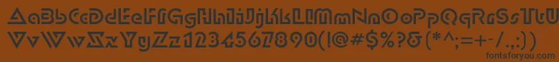 フォントDublonc – 黒い文字が茶色の背景にあります