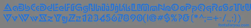 フォントDublonc – 灰色の背景に青い文字