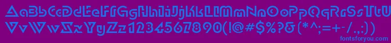 フォントDublonc – 紫色の背景に青い文字