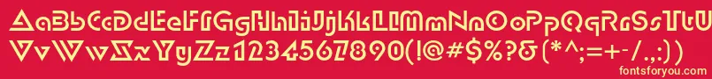 Dublonc Font – Yellow Fonts on Red Background