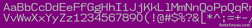 Nk57MonospaceNoBk-fontti – vihreät fontit violetilla taustalla