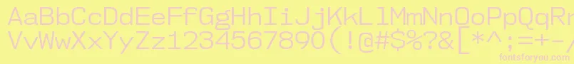 Fonte Nk57MonospaceNoBk – fontes rosa em um fundo amarelo
