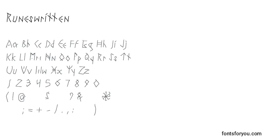 Czcionka Runeswritten – alfabet, cyfry, specjalne znaki