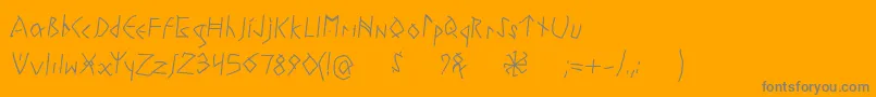 Runeswritten-Schriftart – Graue Schriften auf orangefarbenem Hintergrund