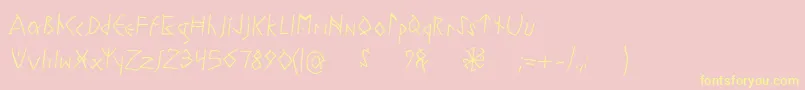 Runeswritten Font – Yellow Fonts on Pink Background